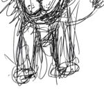 Lion Scribble Sketch Print