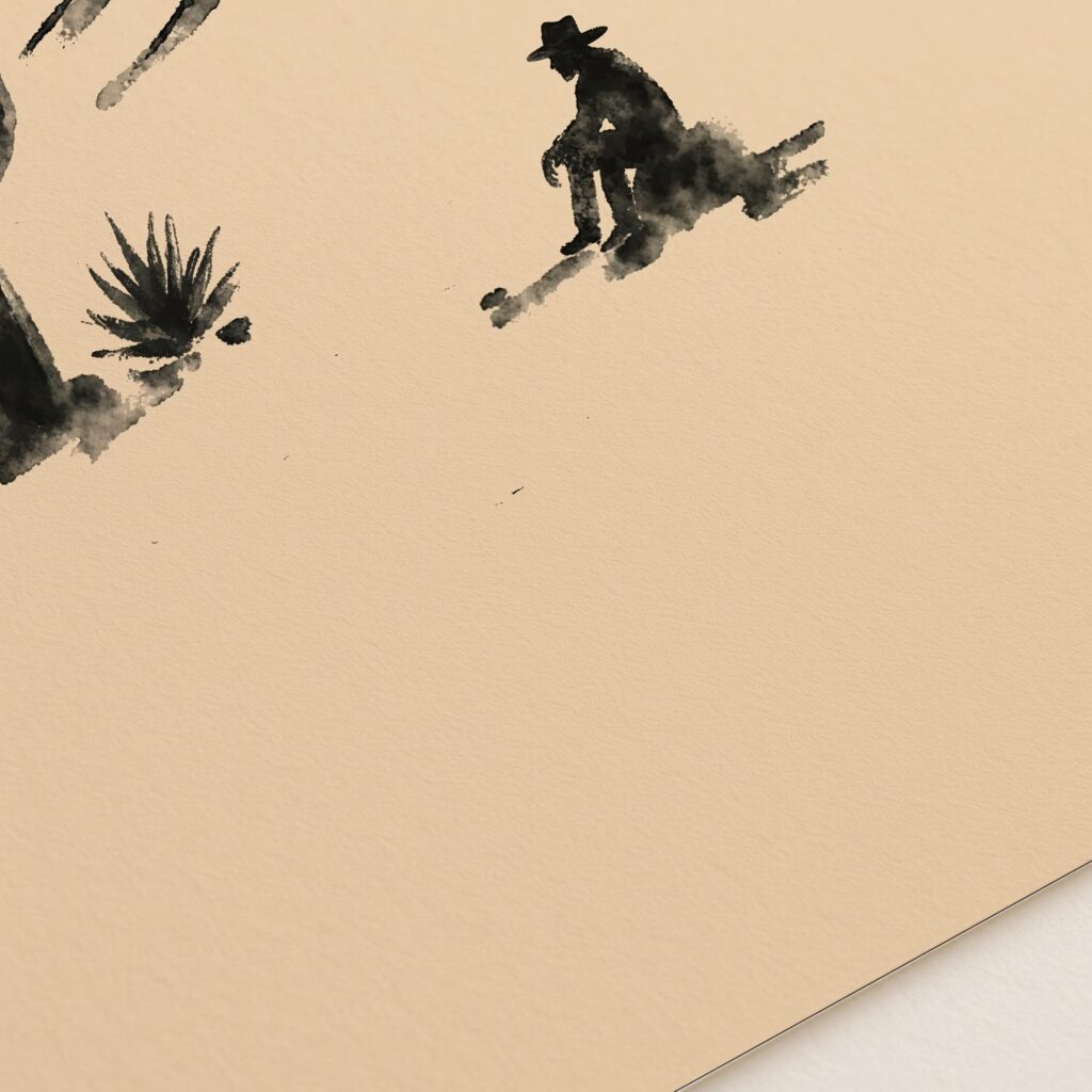 Lonely Cowboy Desert Western Print