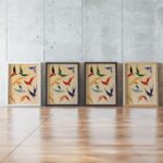 Mid Century Birds in Flight Print