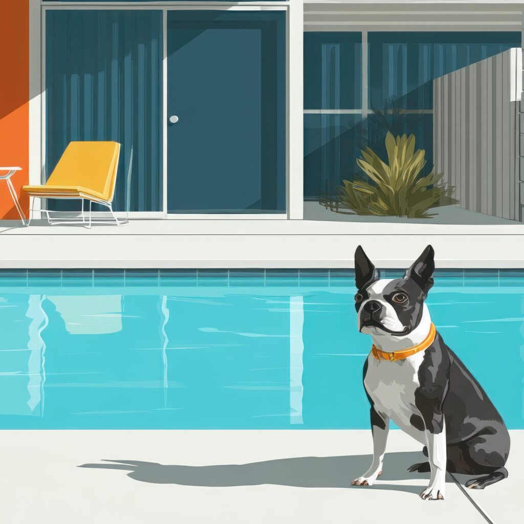 Mid Century Pool House Poster