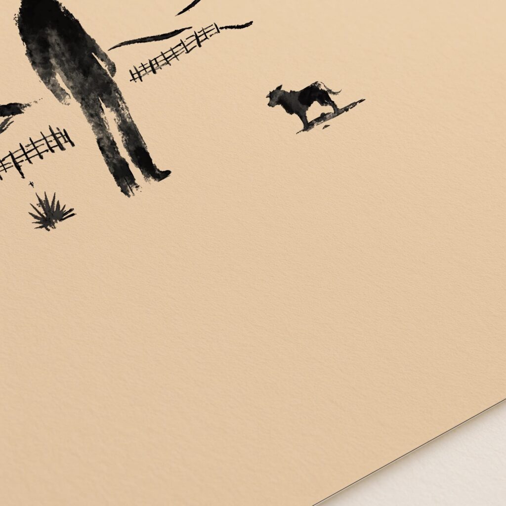 Minimal Western Desert Cowboy Print