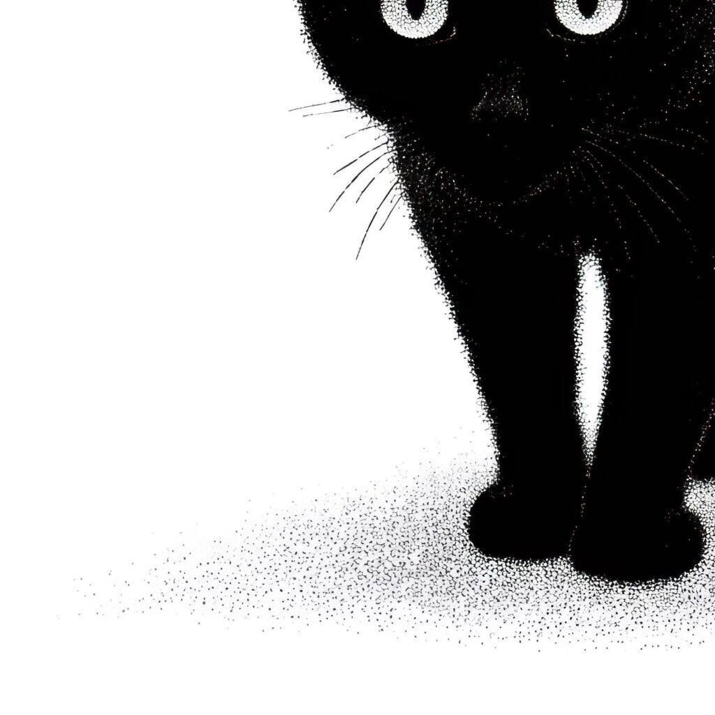 Minimalist Black Cat Art Print