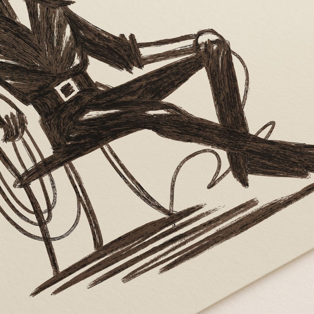 Minimalist Cowboy Sketch Art Print
