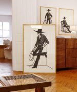 Minimalist Cowboy Wall Art Set of 3