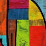 Modern Abstract Cat Art Print
