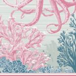 Octopus Pink Teal Wall Art