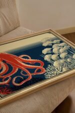 Octopus Red Navy Wall Art