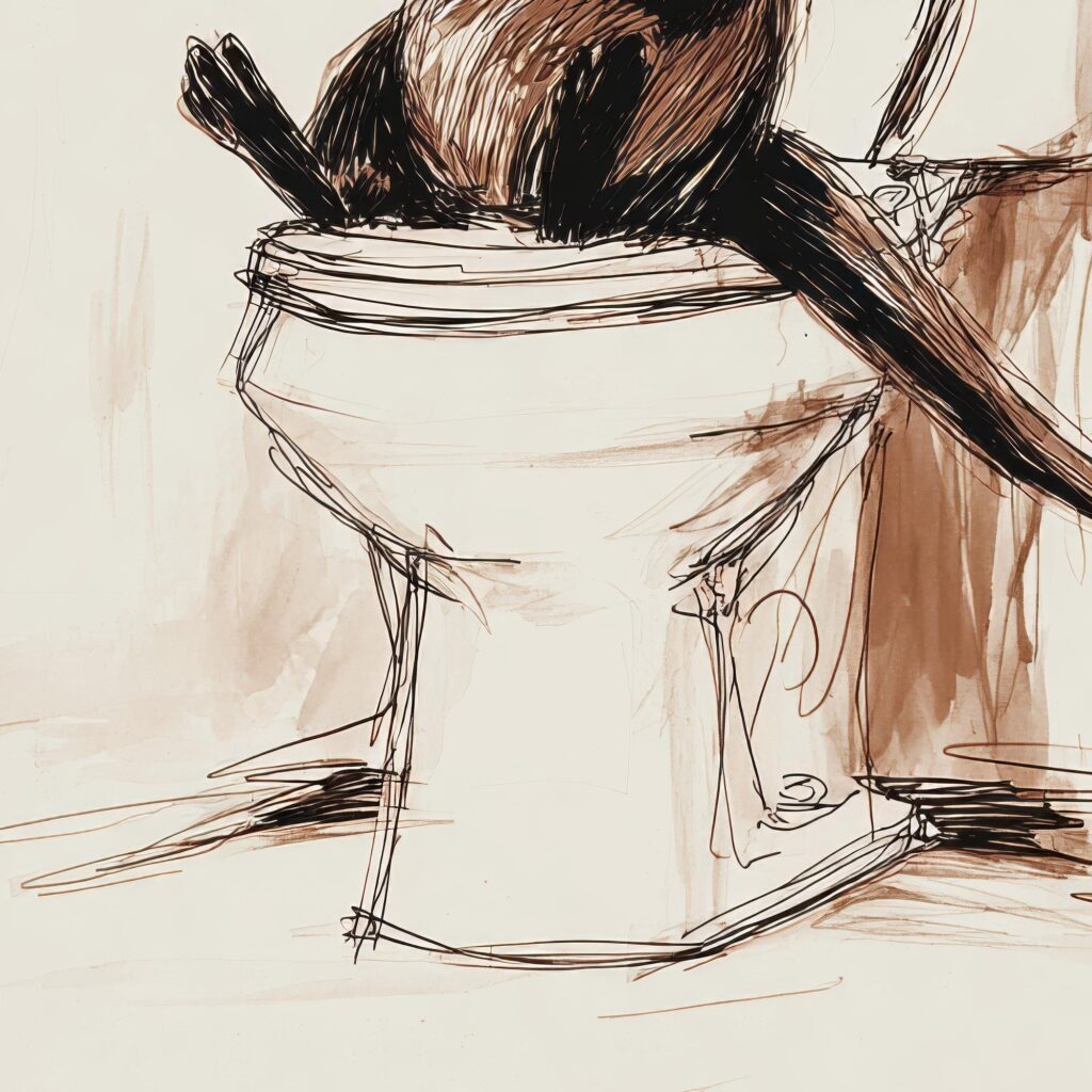 Otter Reading in the Bathroom Print