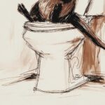 Otter Reading in the Bathroom Print