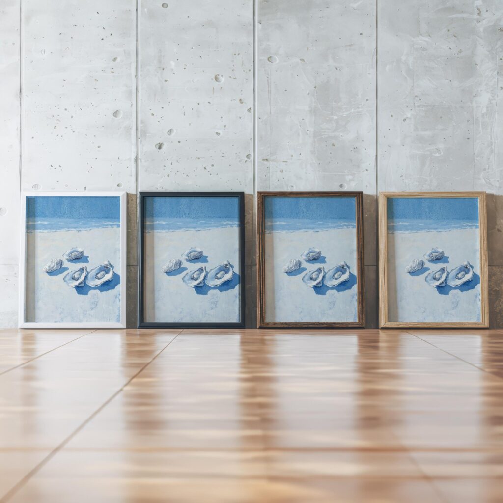 Pastel Blue Oyster Shell Art Print