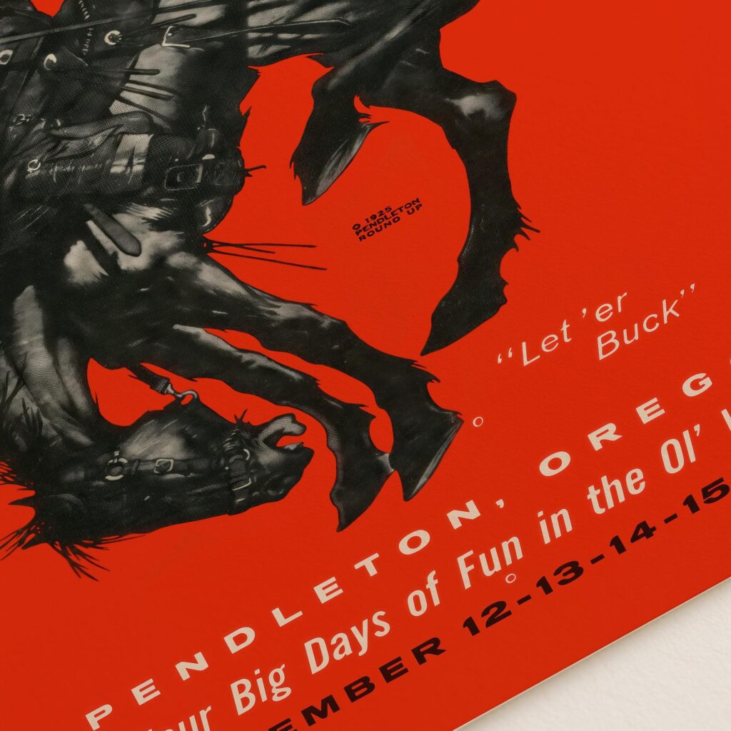 Pendleton Rodeo Print Western Poster Original 1962