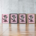 Pink Cowgirl Cat Print