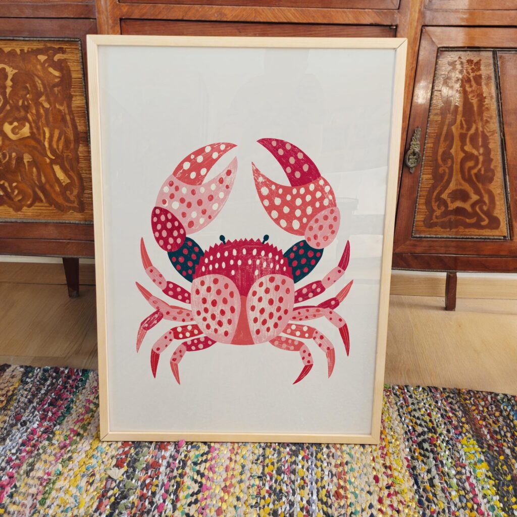 Pink Crab Print