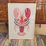 Pink Lobster Folk Art Print