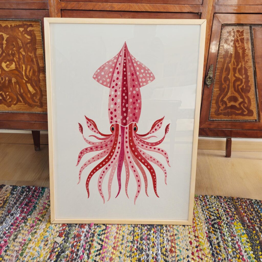Pink Squid Print
