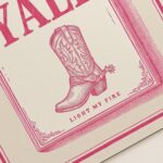 Pink Yall Cowgirl Boot Matchbox Art Print
