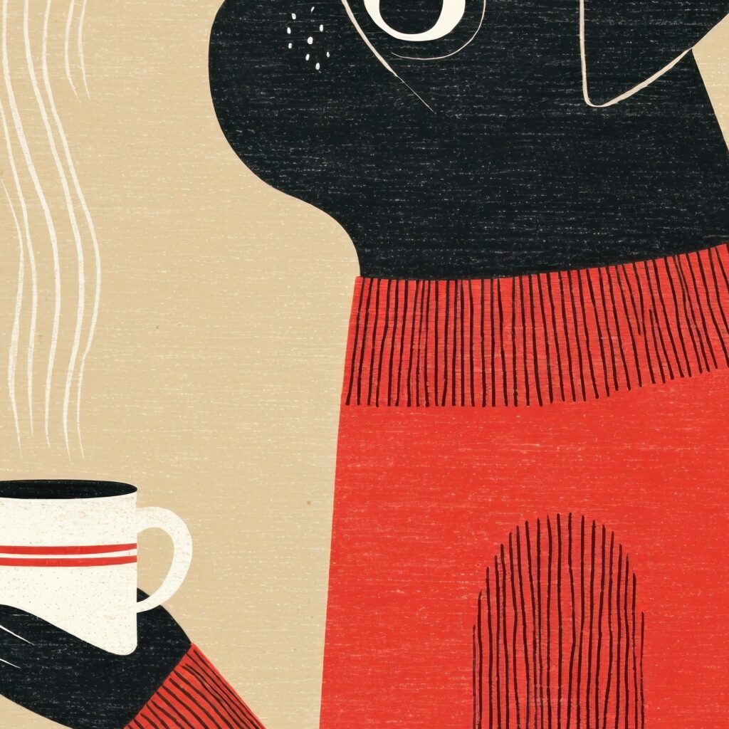 Pug Dog Coffee Art Print