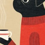 Pug Dog Coffee Art Print