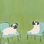 Pug Garden Print