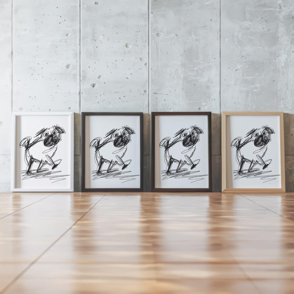 Pug Sketch Art Print