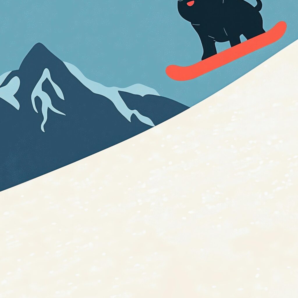 Pug Snowboard Mountain Print