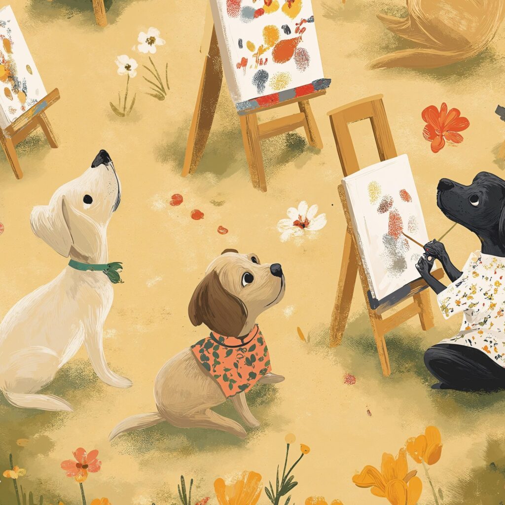 Puppies Painting Art Print