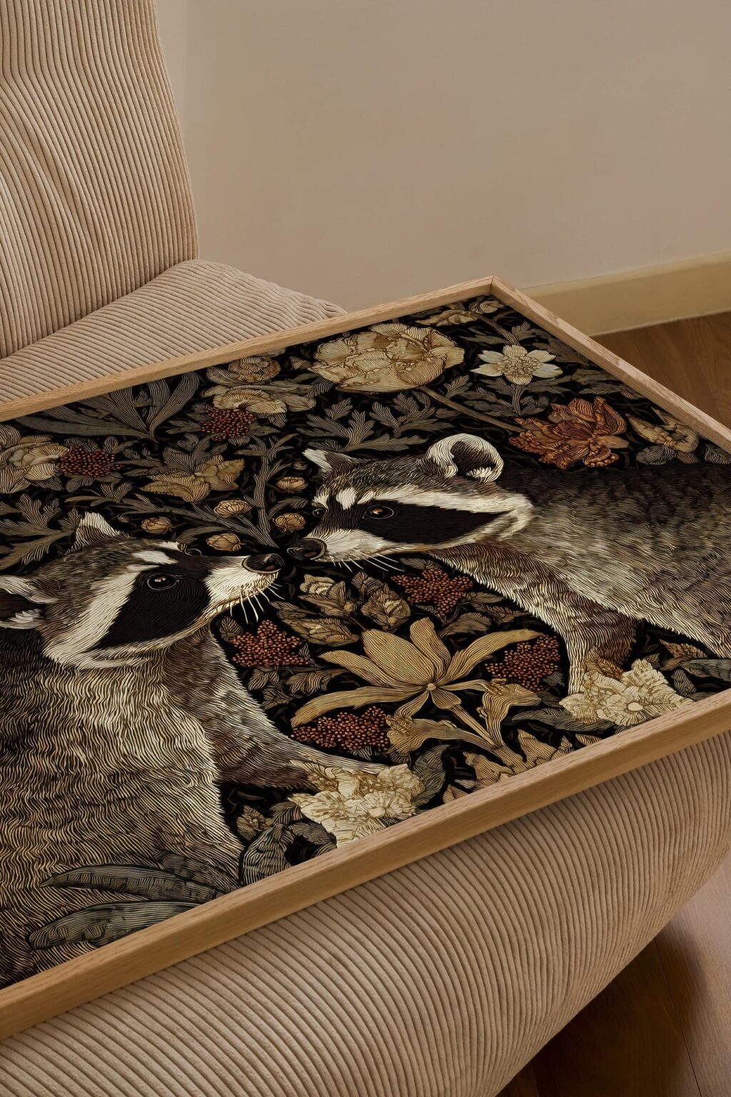 Raccoon Morris Botanical Wall Art Print