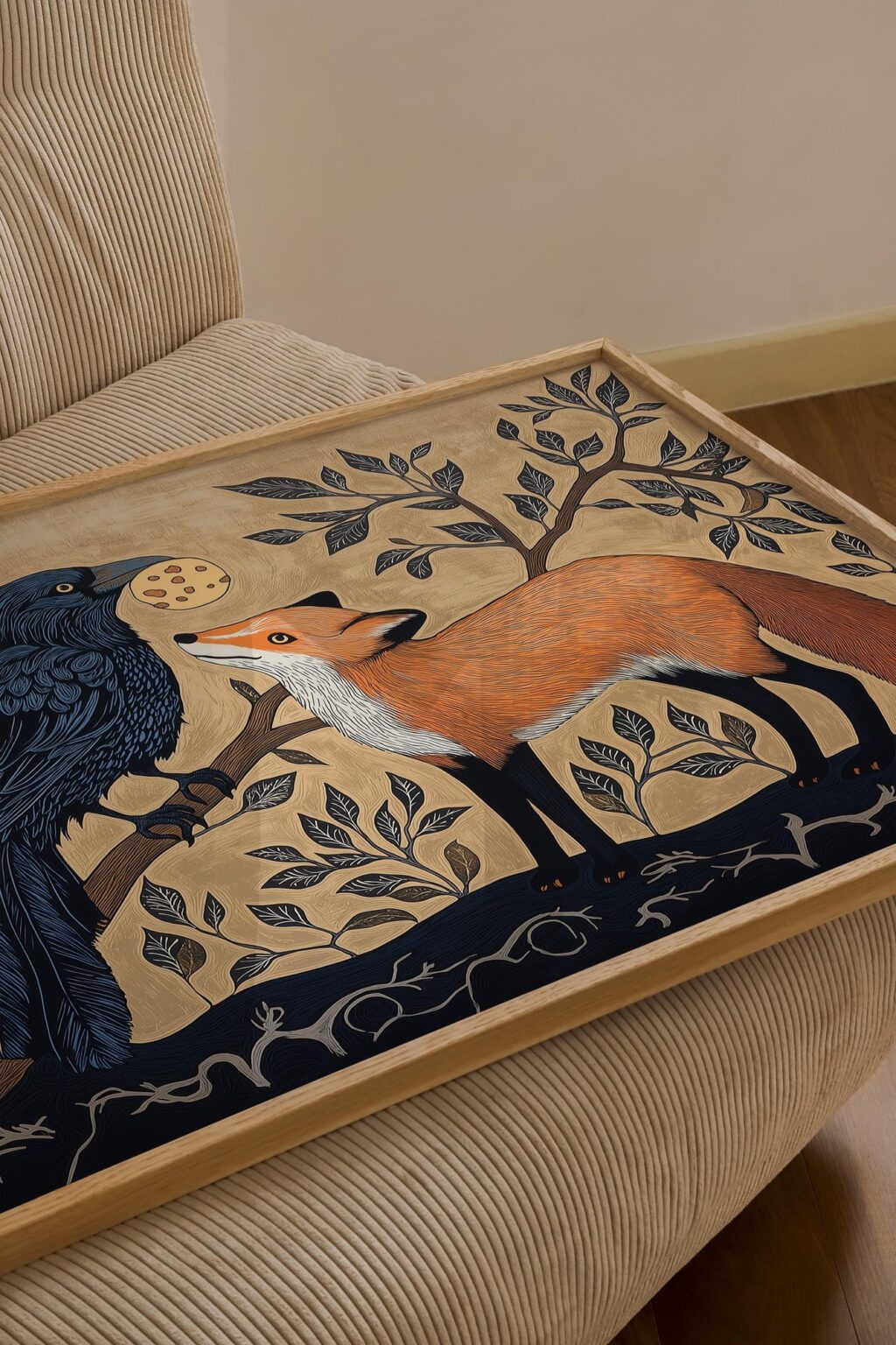 Raven and Fox Whimsical Woodland Print
