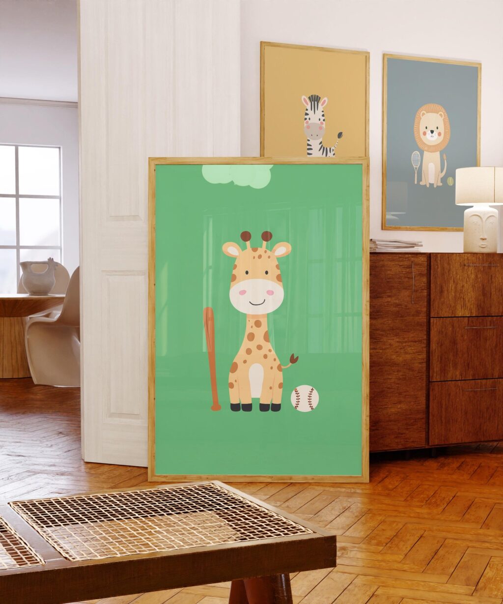 Safari Animals Sports Nursery Art Prints
