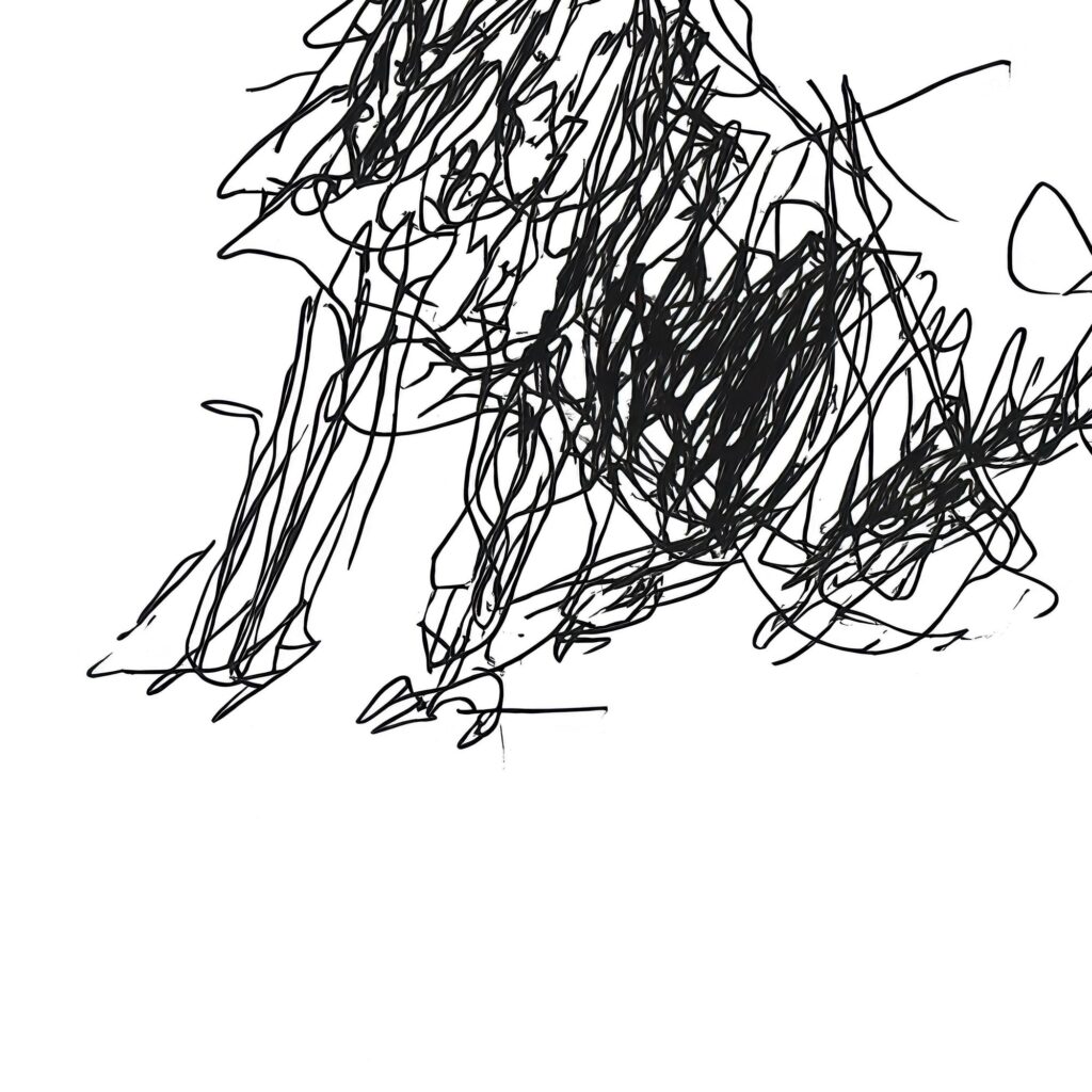 Scribble Dog Minimal Line Print