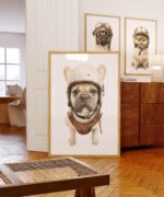 Set Of 3 Dog Aviator Art Prints