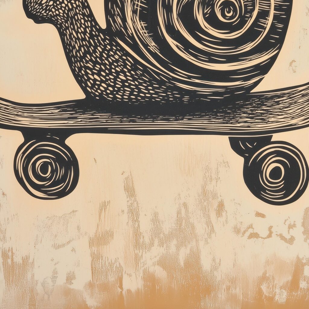 Skateboard Snail Print