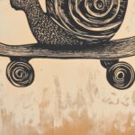 Skateboard Snail Print