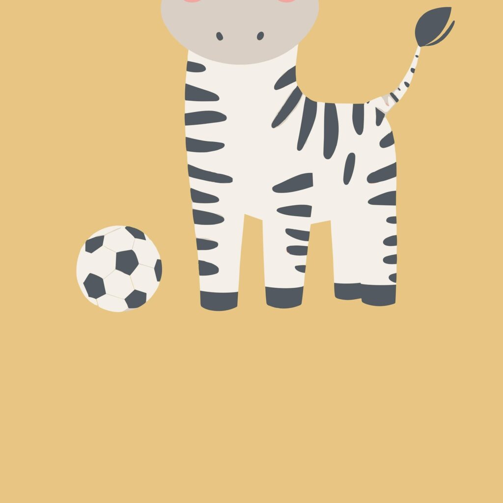 Soccer Zebra Nursery Print