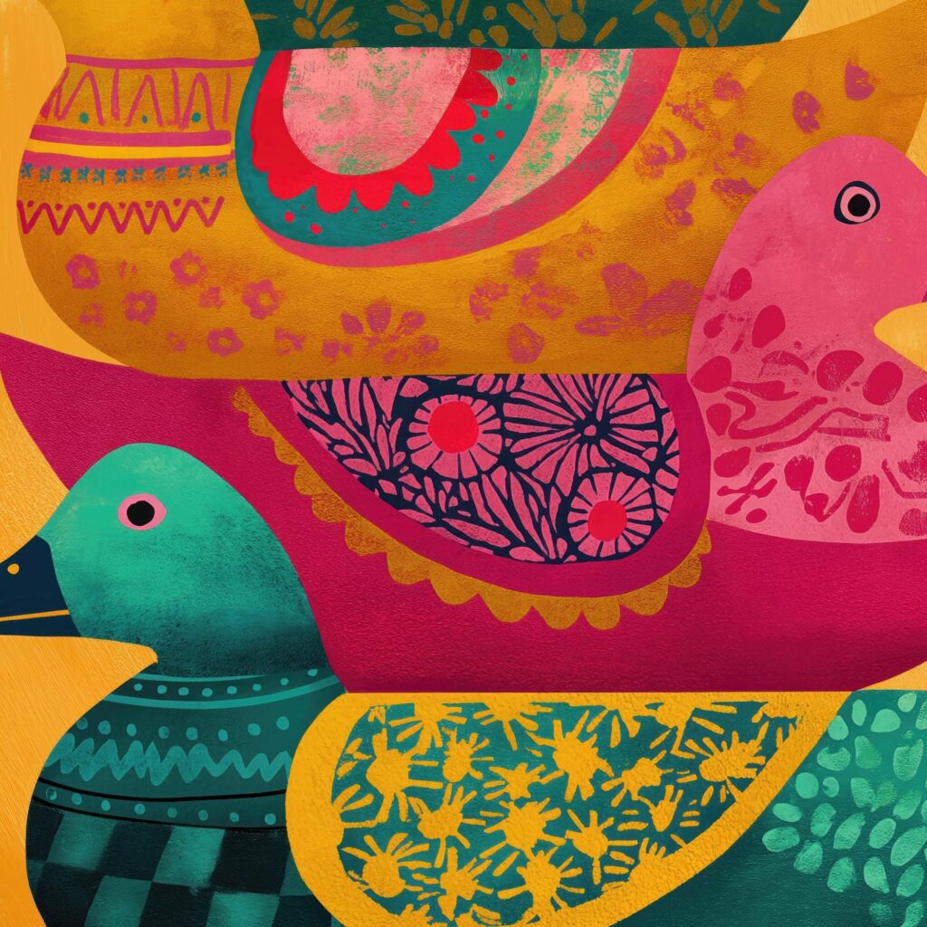 Stacked Ducks Art Print