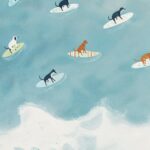 Surfing Dogs Art Print
