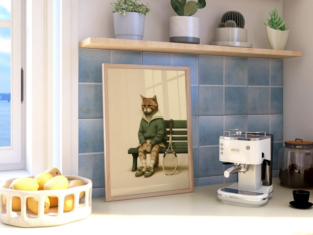 Tabby Tennis Cat Print