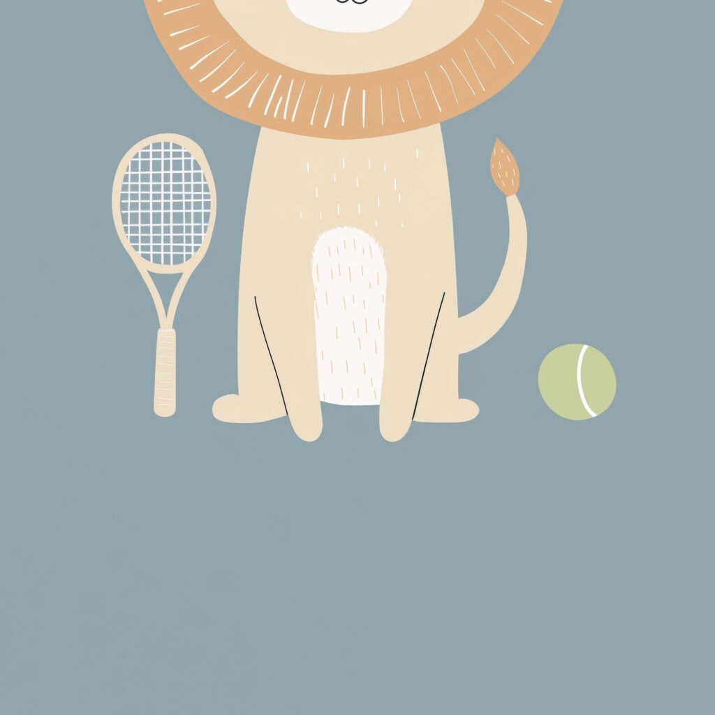 Tennis Lion Nursery Print