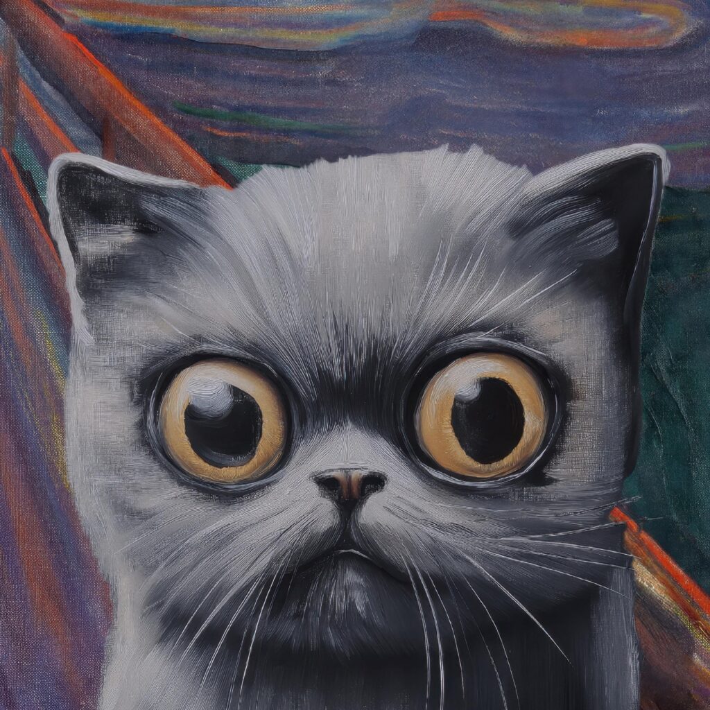 The Scream Cat Munch Art Print