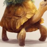 Tortoise Turtle Botanical Print