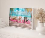 Tropical Beach Dogs Art Print