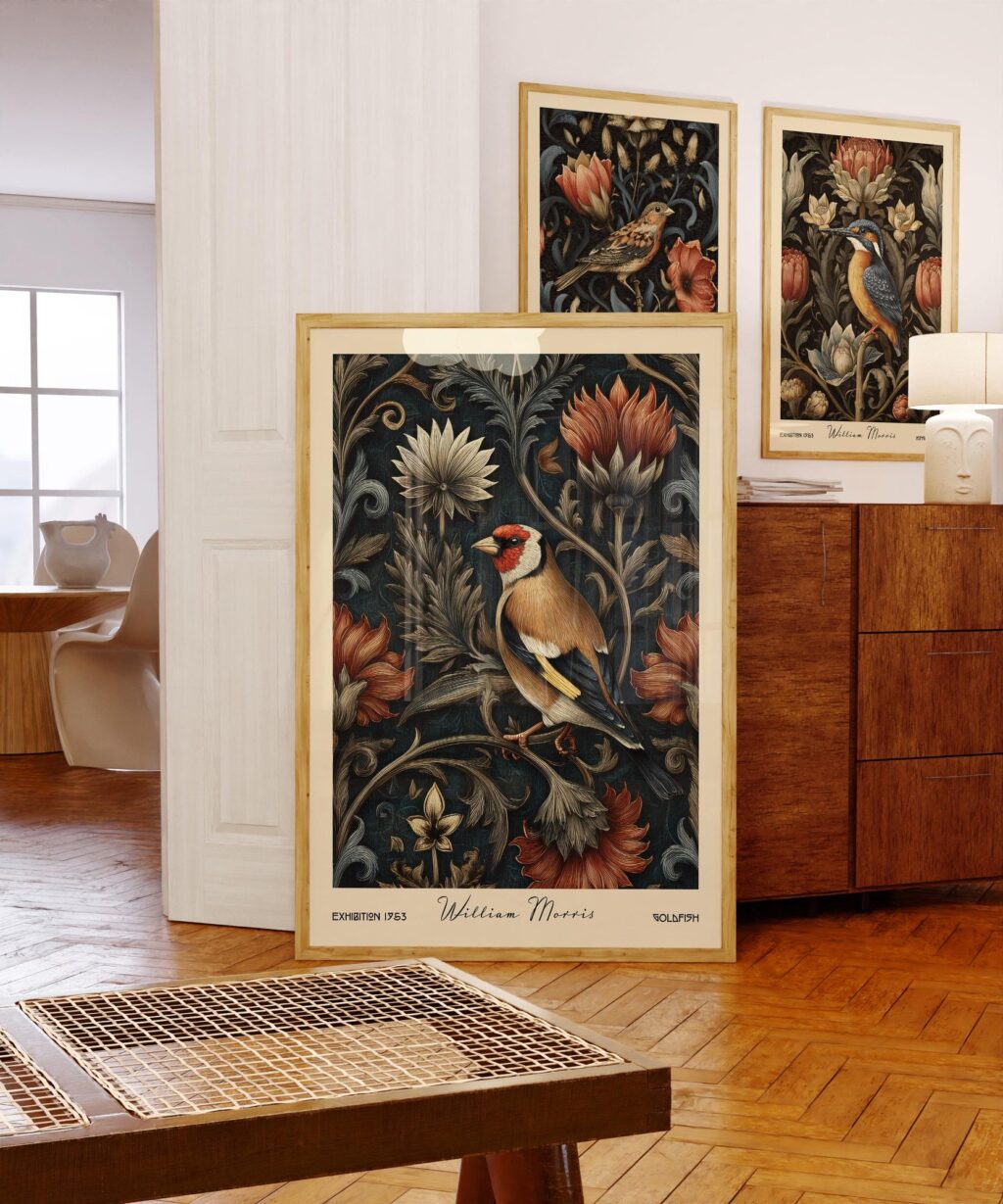 Vintage Bird Botanical Prints Set