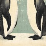 Vintage Penguin Couple Art Print