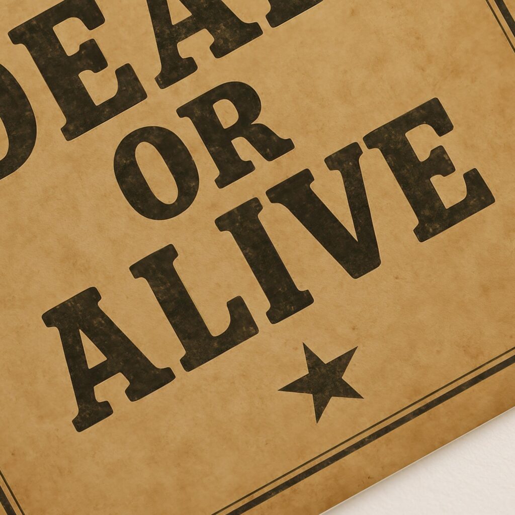 Wanted Dead Or Alive Sign Print