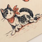 Western Cat Howdy Cowgirl Art Print