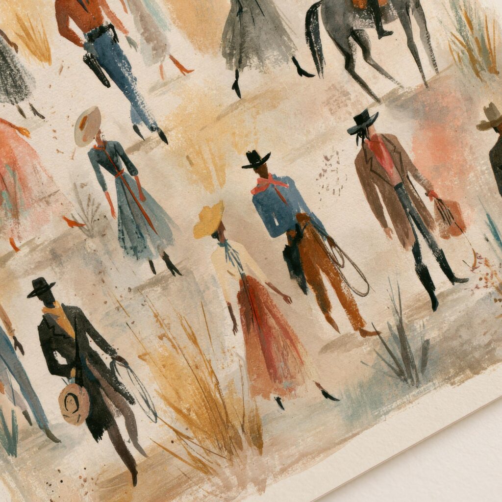 Western Cowboy Cowgirl Print