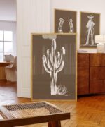 Western Cowgirl White Brushstroke Art Print Set of 3