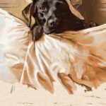 Whimsical Dog Oil Painting Art Print