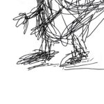 Whimsical Scribble Dinosaur Sketch Art Print