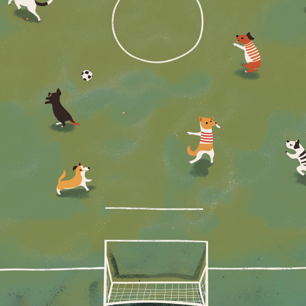 Whimsical Soccer Dog Art Print